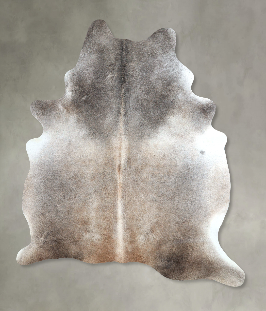 Grey with Beige Large Brazilian Cowhide Rug 7'1"H x 5'6"W #A48174 by H