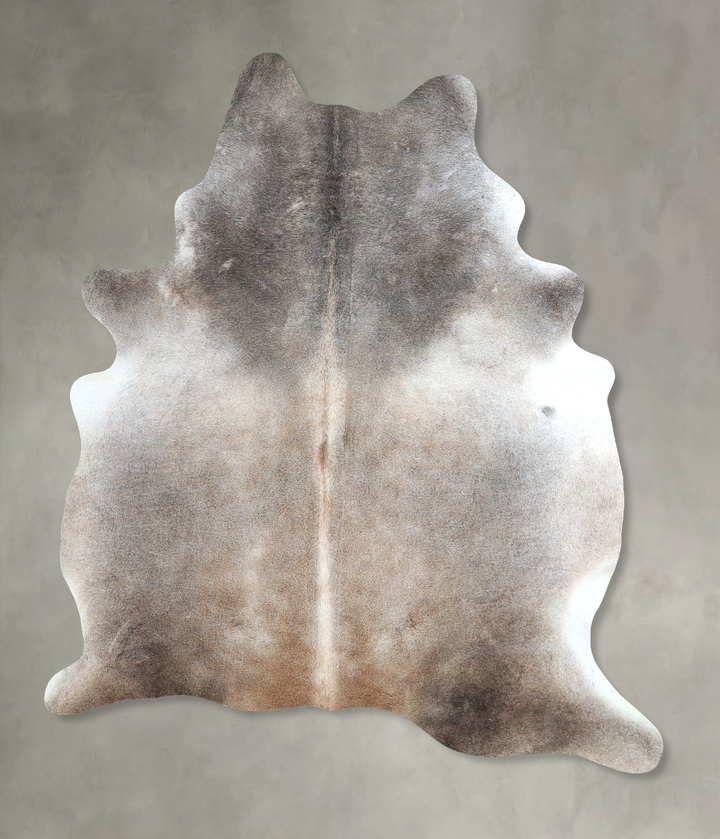 Grey with Beige Large Brazilian Cowhide Rug 7'1"H x 5'6"W #A48174 by Hudson Hides