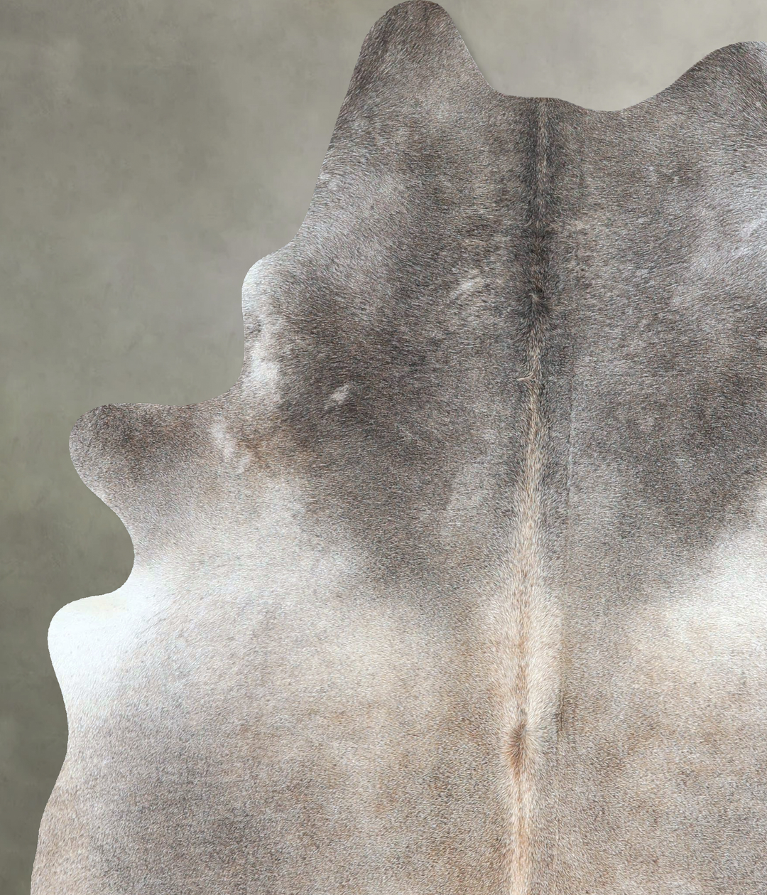 Grey with Beige Large Brazilian Cowhide Rug 7'1"H x 5'6"W #A48174 by H