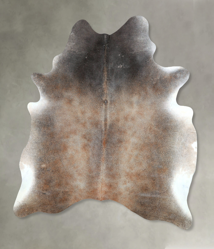 Grey with Beige Large Brazilian Cowhide Rug 6'10"H x 5'10"W #A48176 by Hudson Hides