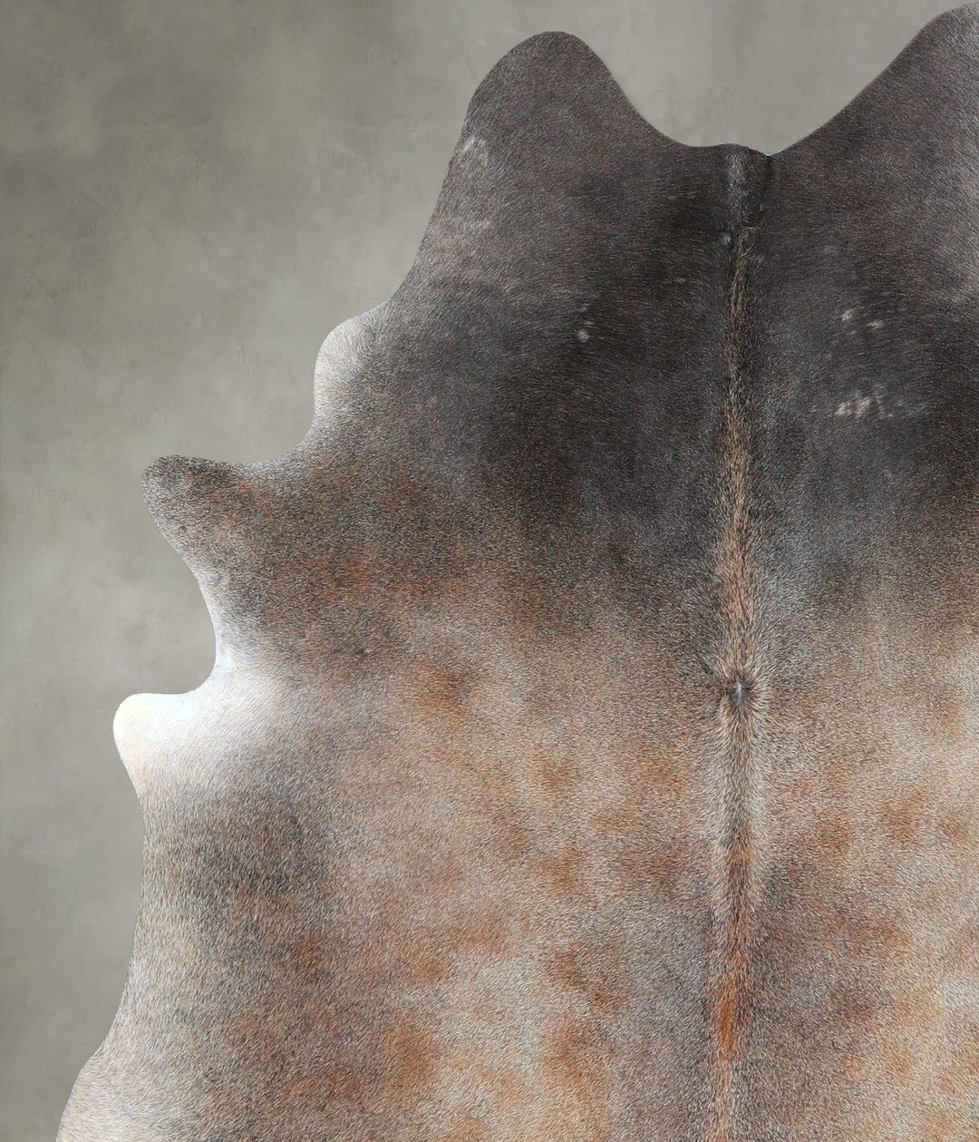 Grey with Beige Large Brazilian Cowhide Rug 6'10"H x 5'10"W #A48176 by