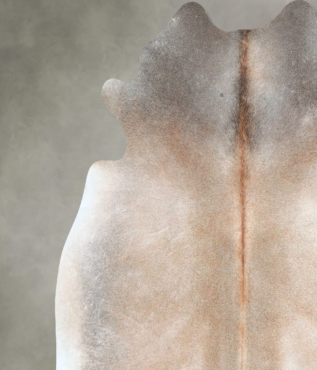 Grey with Beige X-Large Brazilian Cowhide Rug 6'7"H x 6'1"W #A48182 by