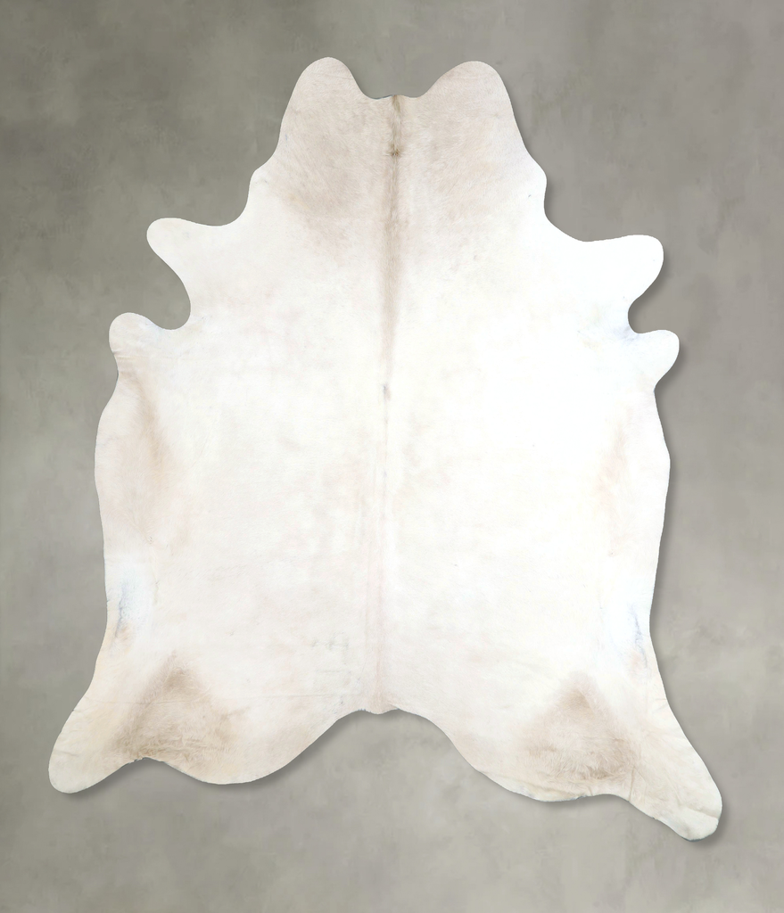 Ivory with Beige XX-Large Brazilian Cowhide Rug 8'1"H x 7'0"W #A48192 by Hudson Hides