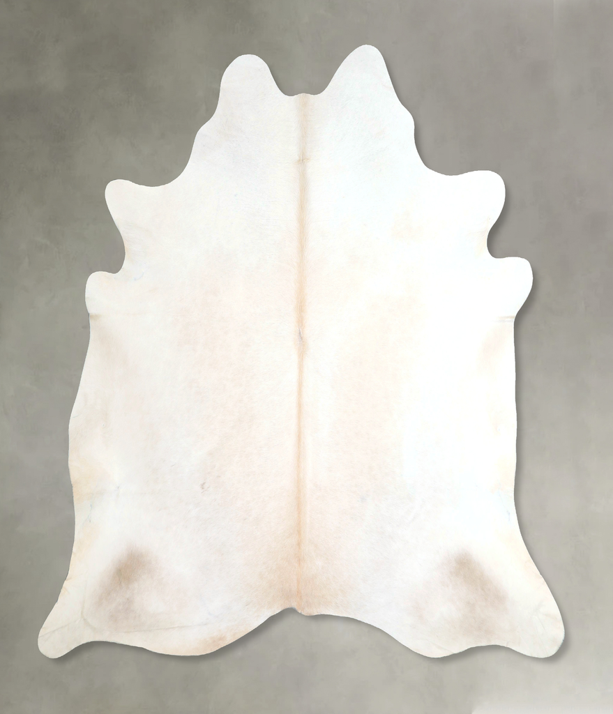 Ivory with Beige X-Large Brazilian Cowhide Rug 6'10"H x 7'3"W #A48193 by Hudson Hides
