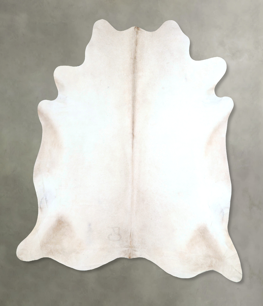 Ivory with Beige XX-Large Brazilian Cowhide Rug 7'0"H x 7'2"W #A48194 by Hudson Hides