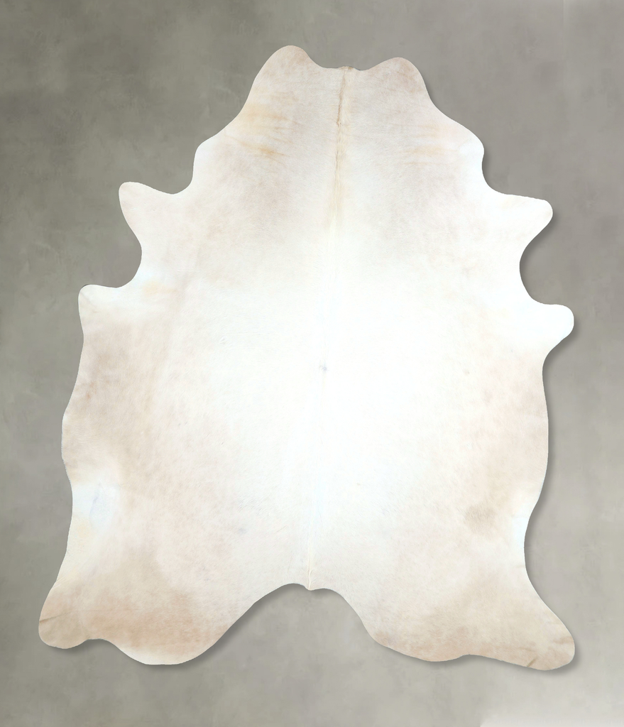 Ivory with Beige XX-Large Brazilian Cowhide Rug 7'9"H x 6'9"W #A48195 by Hudson Hides