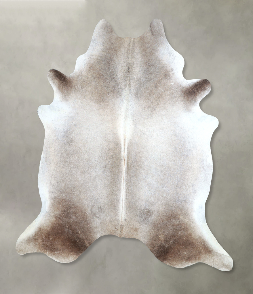 Grey with Beige XX-Large Brazilian Cowhide Rug 7'5"H x 7'5"W #A48203 by Hudson Hides