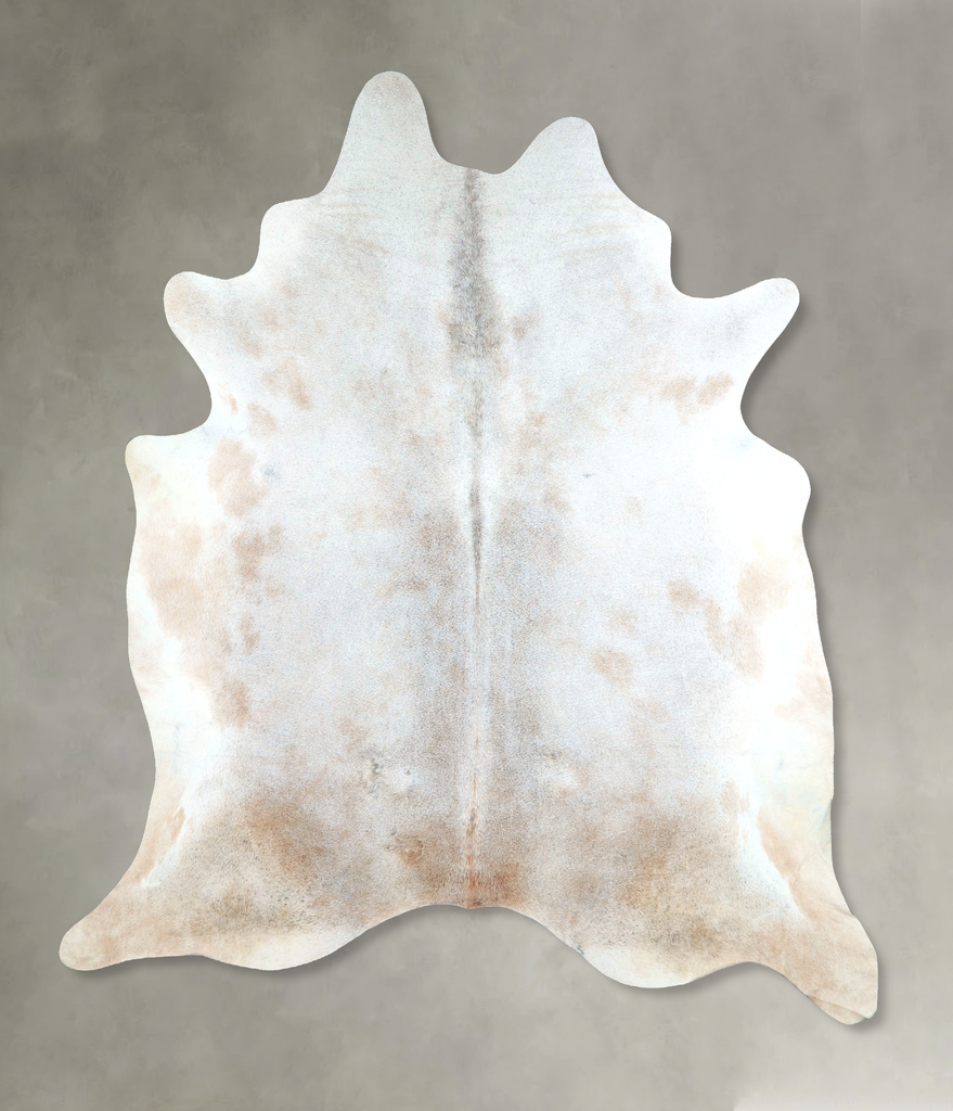 Grey with Beige XX-Large Brazilian Cowhide Rug 8'1"H x 7'4"W #A48215 by Hudson Hides