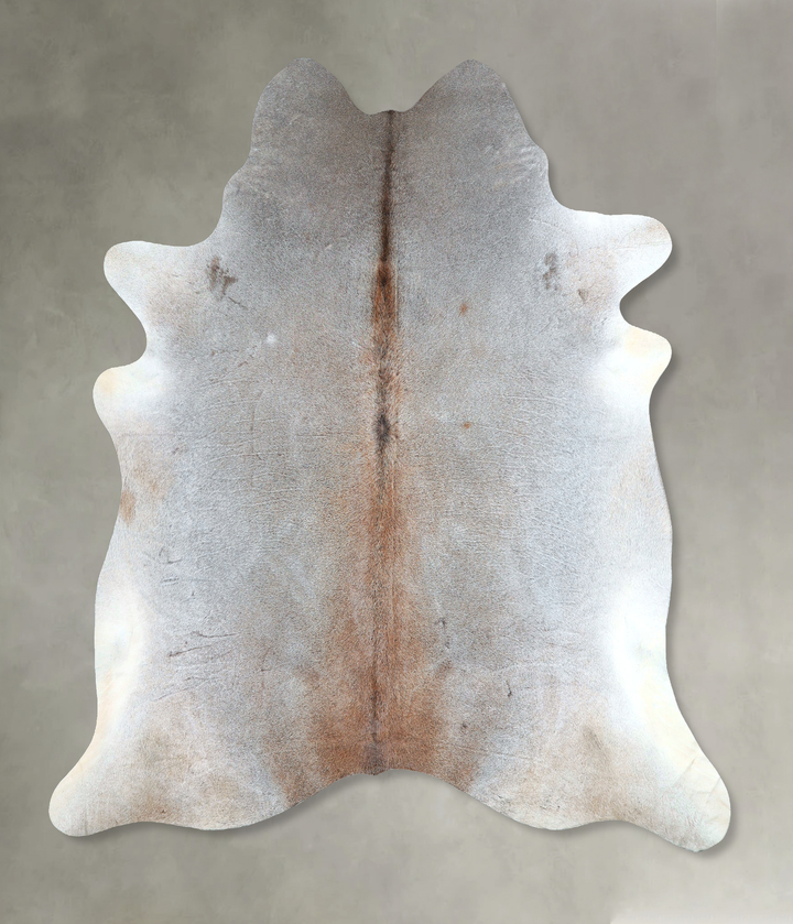 Grey with Beige XX-Large Brazilian Cowhide Rug 7'6"H x 6'11"W #A48217 by Hudson Hides