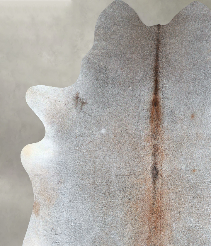 Grey with Beige XX-Large Brazilian Cowhide Rug 7'6"H x 6'11"W #A48217 by Hudson Hides