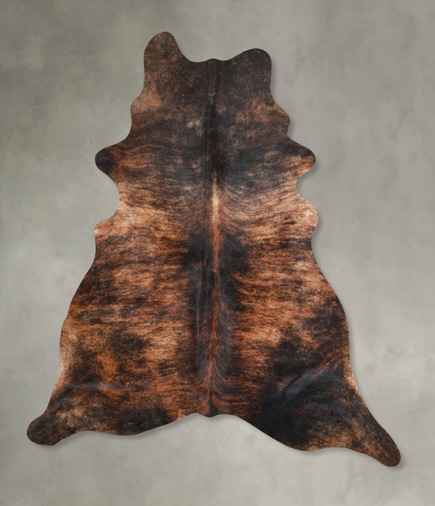 Dark Brindle X-Large Brazilian Cowhide Rug 7'5"H x 6'5"W #A48223 by Hudson Hides