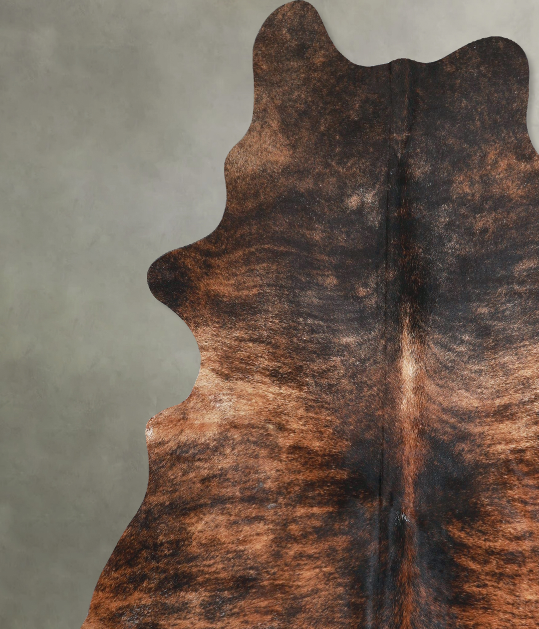 Dark Brindle X-Large Brazilian Cowhide Rug 7'5"H x 6'5"W #A48223 by Hu