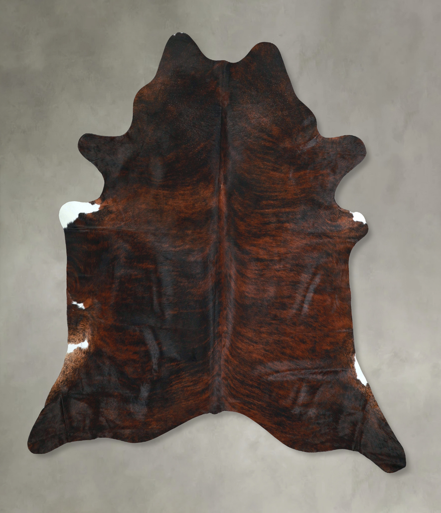 Dark Brindle X-Large Brazilian Cowhide Rug 7'1"H x 6'8"W #A48226 by Hudson Hides
