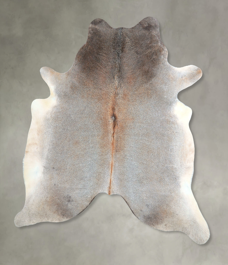 Grey with Beige X-Large Brazilian Cowhide Rug 6'8"H x 6'1"W #A48232 by Hudson Hides