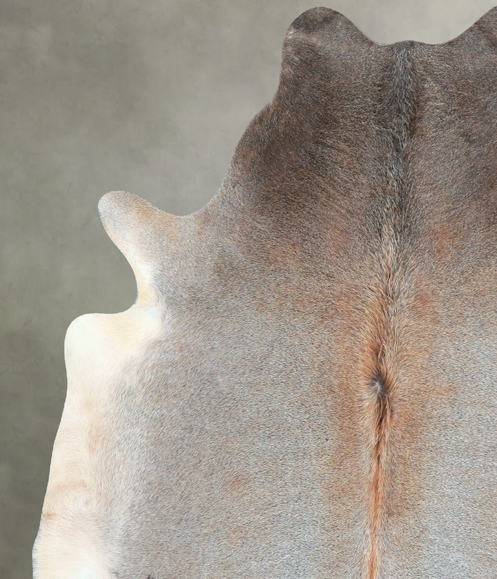 Grey with Beige X-Large Brazilian Cowhide Rug 6'8"H x 6'1"W #A48232 by Hudson Hides