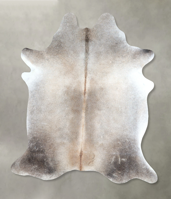 Grey with Beige Large Brazilian Cowhide Rug 6'4"H x 5'8"W #A48234 by Hudson Hides