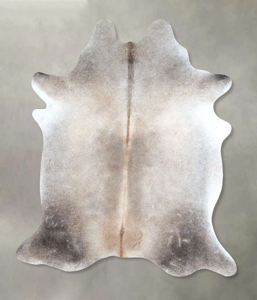 Grey with Beige Large Brazilian Cowhide Rug 6'4"H x 5'8"W #A48234 by Hudson Hides