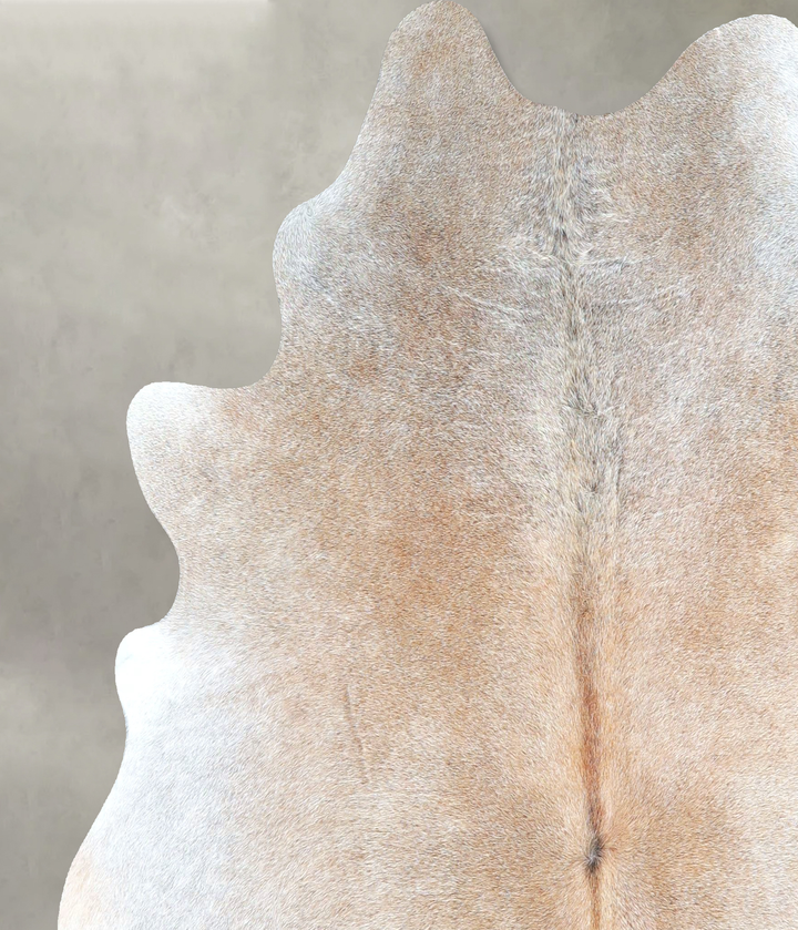 Grey with Beige Large Brazilian Cowhide Rug 5'9"H x 5'5"W #A48235 by Hudson Hides