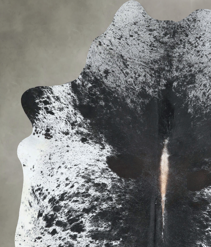 Salt and Pepper Black Large Brazilian Cowhide Rug 6'7"H x 5'11"W #A48237 by Hudson Hides