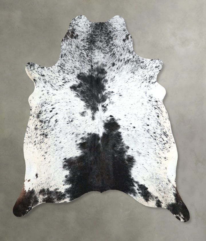 Salt and Pepper Black X-Large Brazilian Cowhide Rug 7'2"H x 6'4"W #A48238 by Hudson Hides