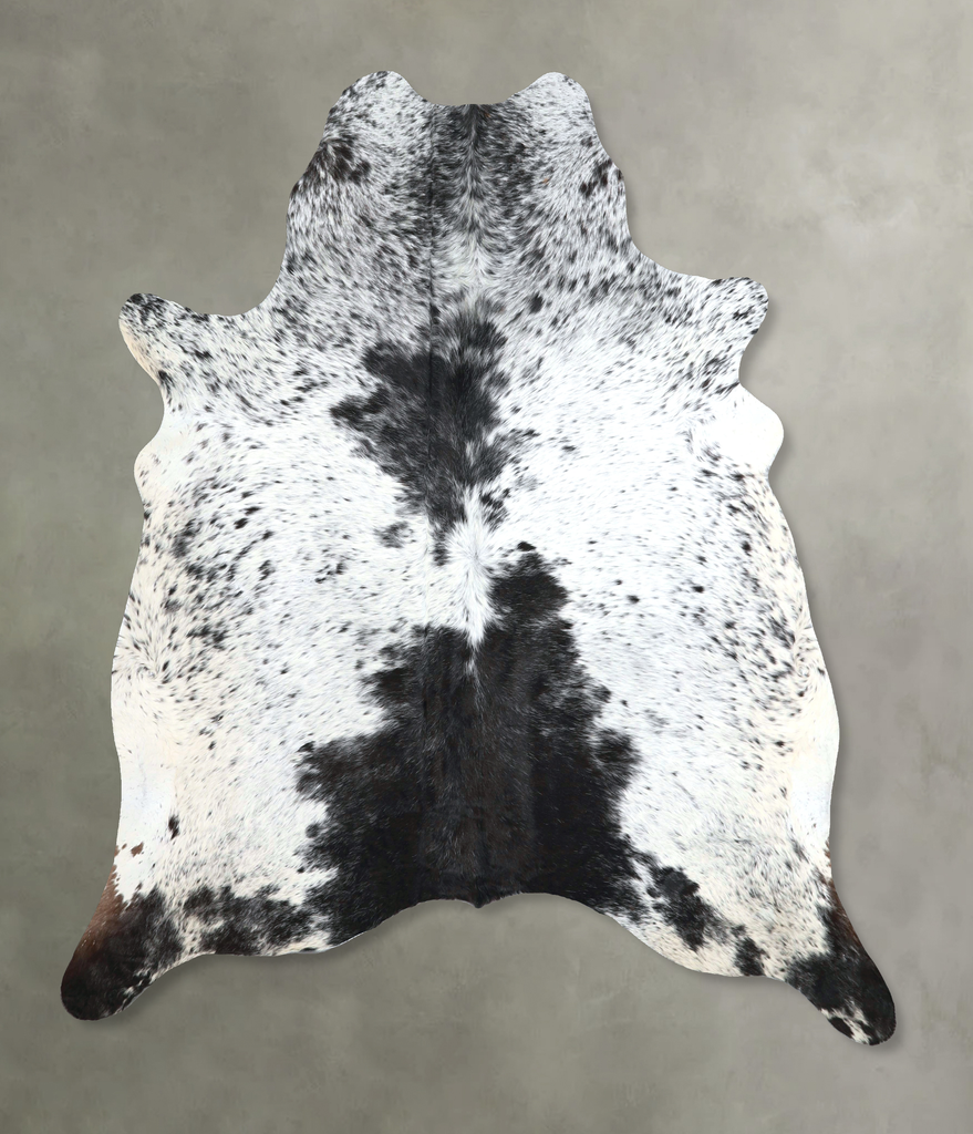 Salt and Pepper Black X-Large Brazilian Cowhide Rug 7'2"H x 6'4"W #A48238 by Hudson Hides