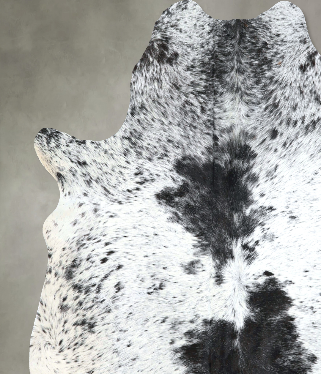 Salt and Pepper Black X-Large Brazilian Cowhide Rug 7'2"H x 6'4"W #A48