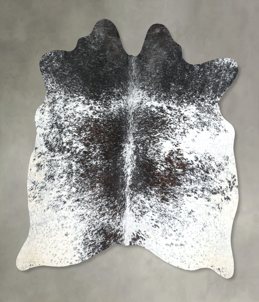 Salt and Pepper Black Large Brazilian Cowhide Rug 6'2"H x 6'1"W #A4824