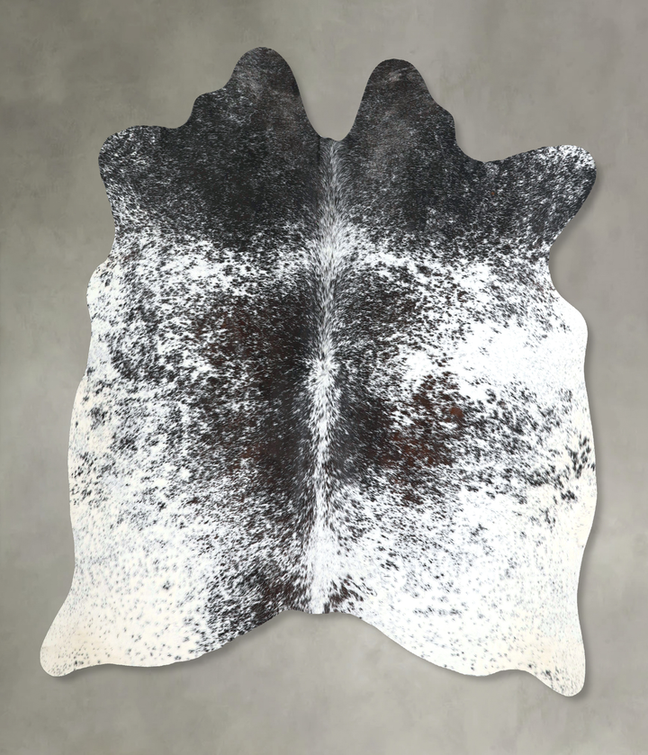 Salt and Pepper Black Large Brazilian Cowhide Rug 6'2"H x 6'1"W #A48240 by Hudson Hides
