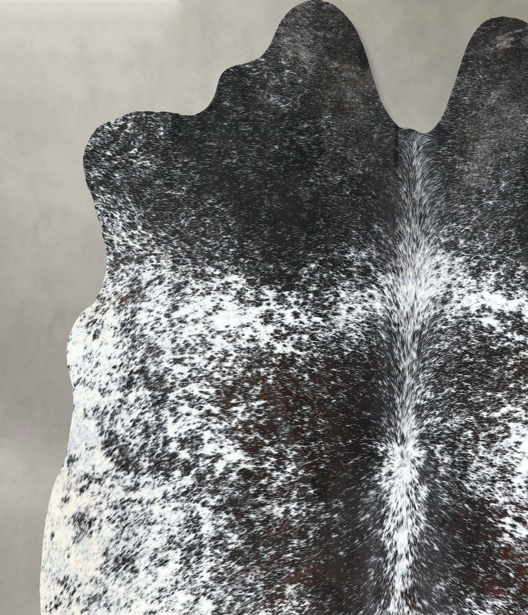 Salt and Pepper Black Large Brazilian Cowhide Rug 6'2"H x 6'1"W #A4824