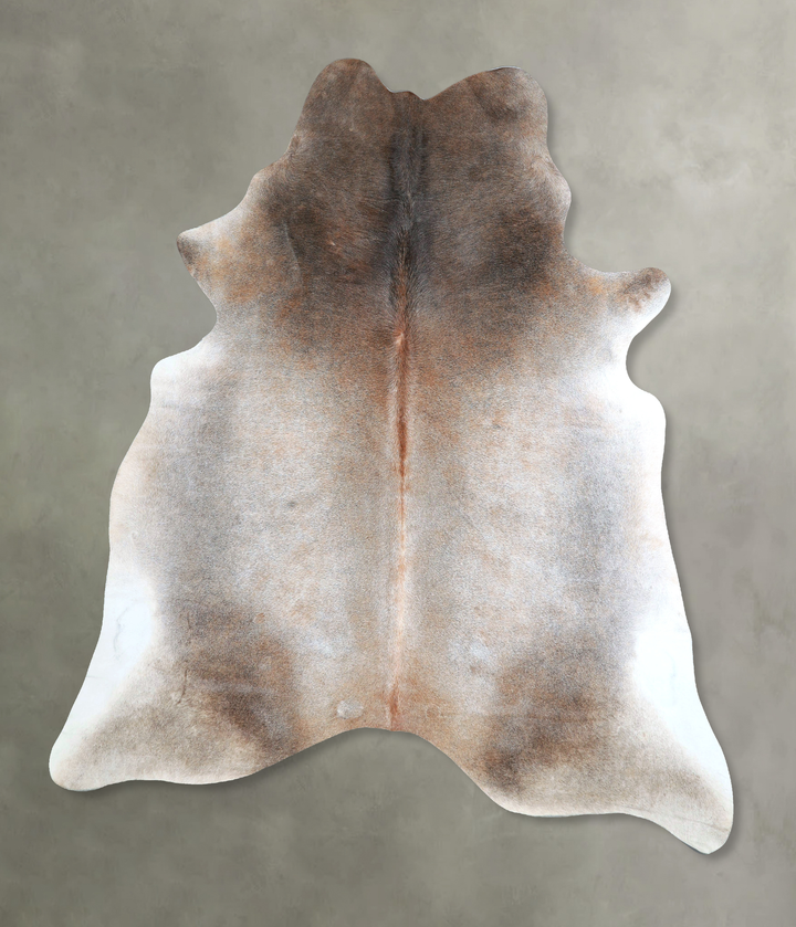 Grey with Beige X-Large Brazilian Cowhide Rug 7'8"H x 6'4"W #A48246 by Hudson Hides