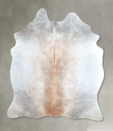 Grey with Beige Large Brazilian Cowhide Rug 6'1"H x 5'2"W #A48253 by Hudson Hides
