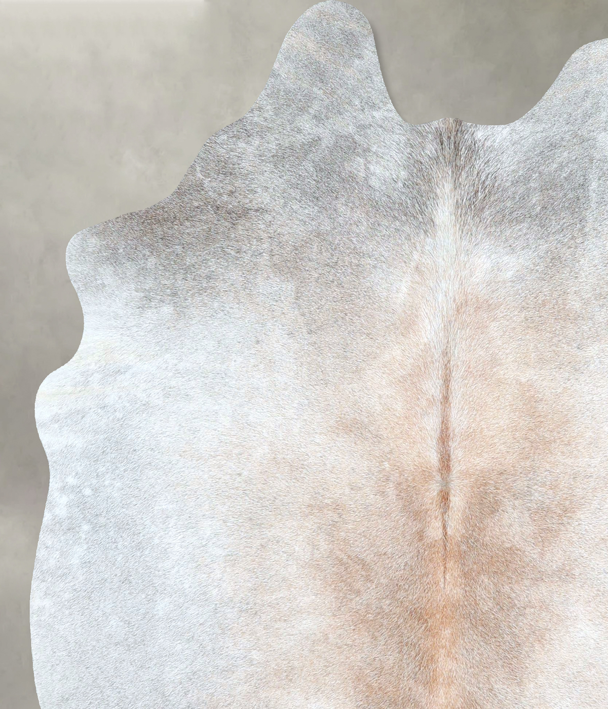 Grey with Beige Large Brazilian Cowhide Rug 6'1"H x 5'2"W #A48253 by Hudson Hides