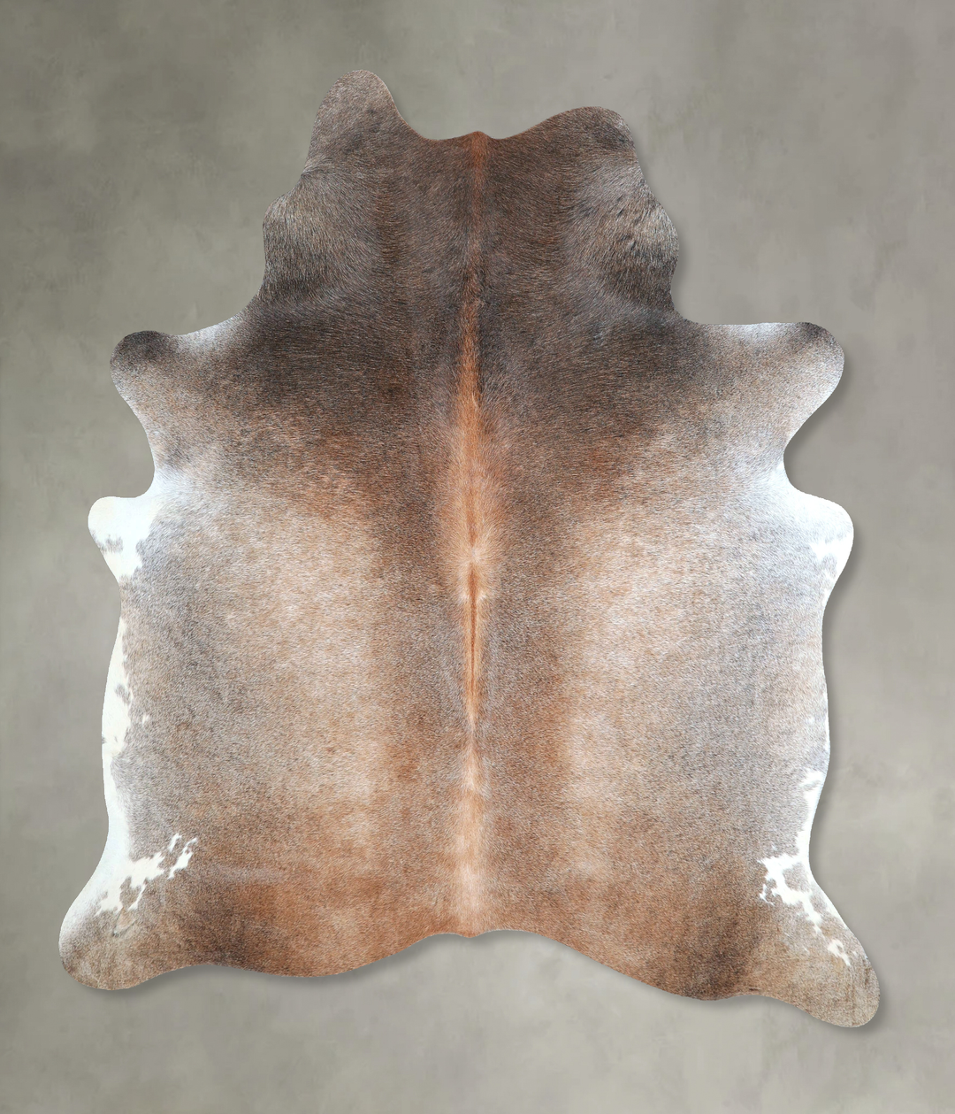 Grey with Beige Large Brazilian Cowhide Rug 6'5"H x 5'5"W #A48254 by H