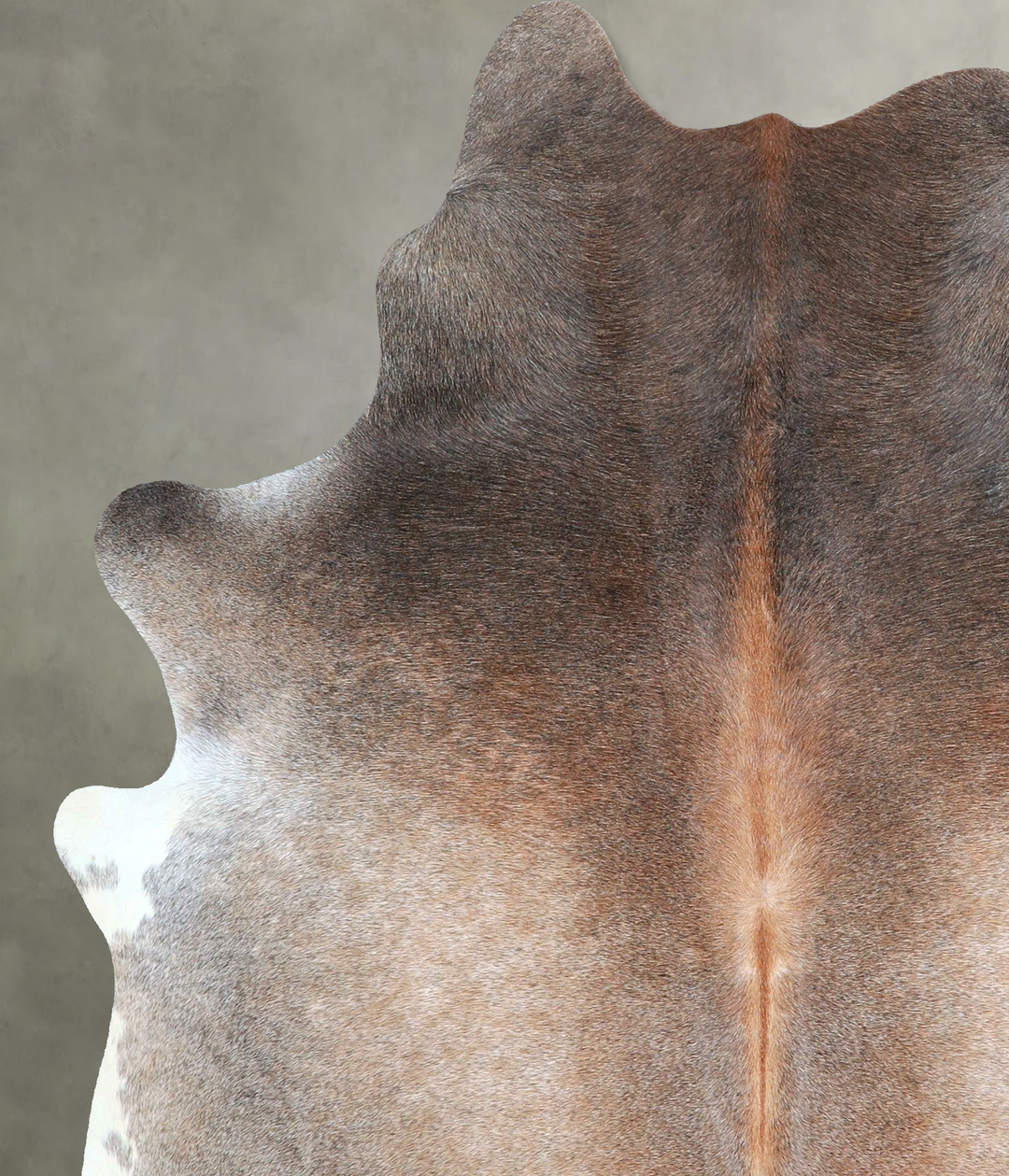 Grey with Beige Large Brazilian Cowhide Rug 6'5"H x 5'5"W #A48254 by H