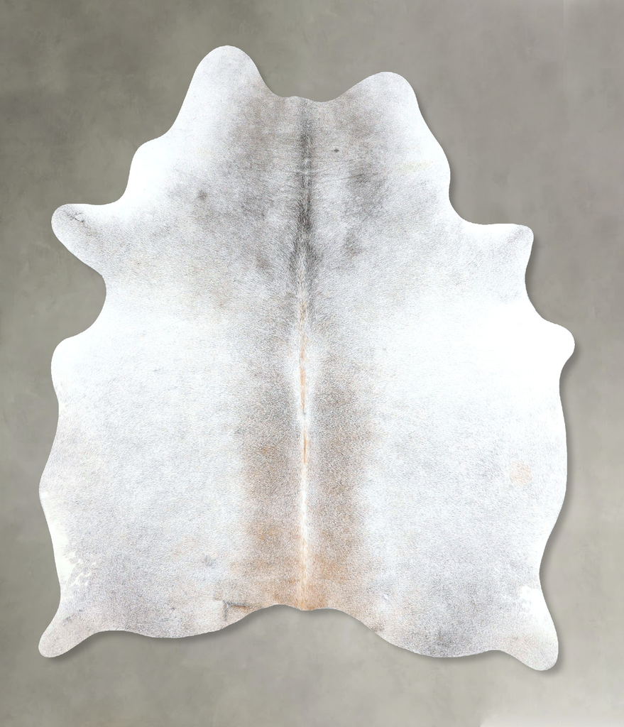 Grey with Beige Large Brazilian Cowhide Rug 6'0"H x 5'1"W #A48255 by Hudson Hides