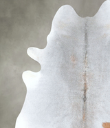 Grey with Beige X-Large Brazilian Cowhide Rug 7'3"H x 6'6"W #A48256 by Hudson Hides