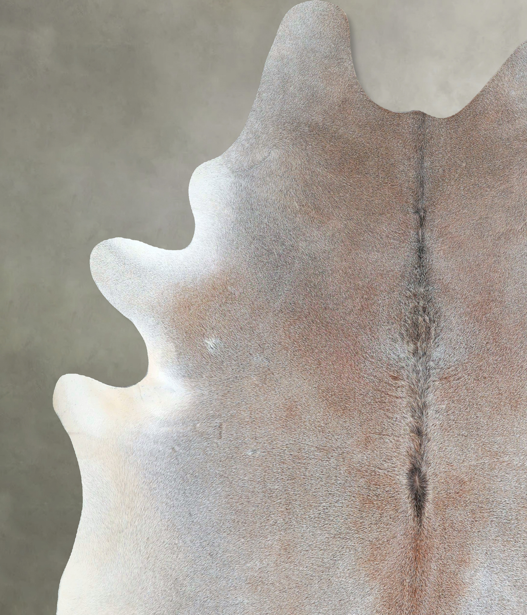 Grey with Beige XX-Large Brazilian Cowhide Rug 7'8"H x 6'8"W #A48260 b