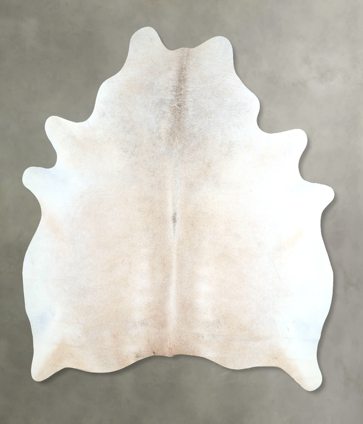 Ivory with Beige X-Large Brazilian Cowhide Rug 7'3"H x 6'5"W #A48261 by Hudson Hides