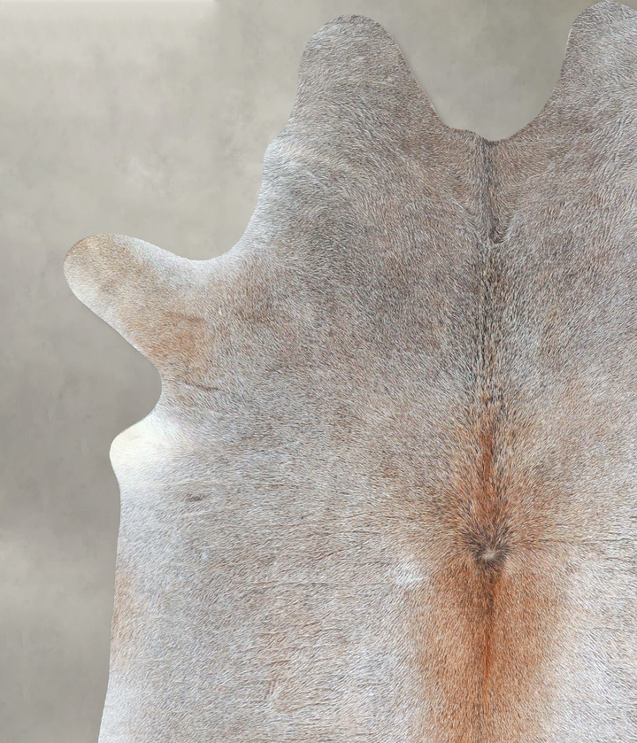 Grey with Beige Large Brazilian Cowhide Rug 6'9"H x 5'5"W #A48264 by Hudson Hides