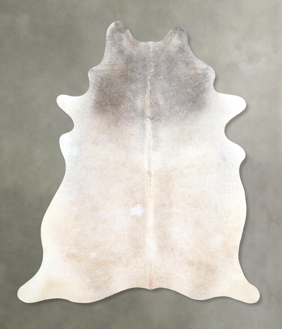 Grey with Beige X-Large Brazilian Cowhide Rug 7'0"H x 5'8"W #A48265 by