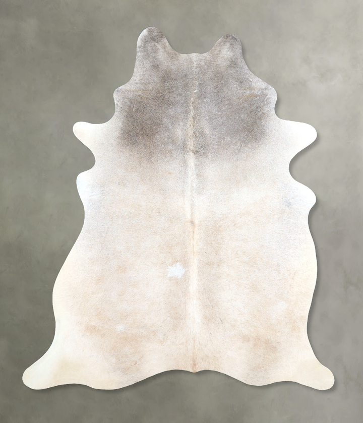 Grey with Beige X-Large Brazilian Cowhide Rug 7'0"H x 5'8"W #A48265 by Hudson Hides