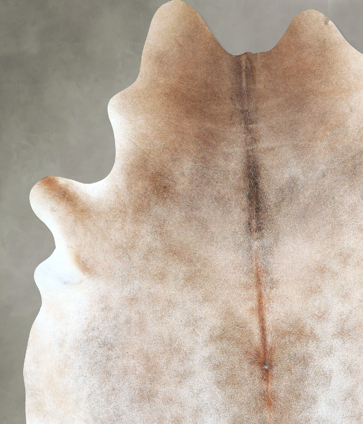 Grey with Beige X-Large Brazilian Cowhide Rug 7'4"H x 6'4"W #A48271 by Hudson Hides