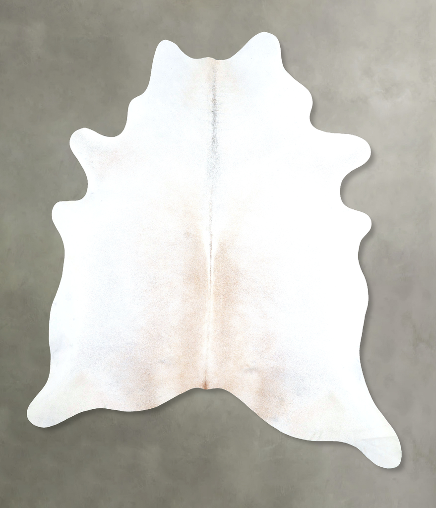 Ivory with Beige X-Large Brazilian Cowhide Rug 7'6"H x 6'1"W #A48274 by Hudson Hides