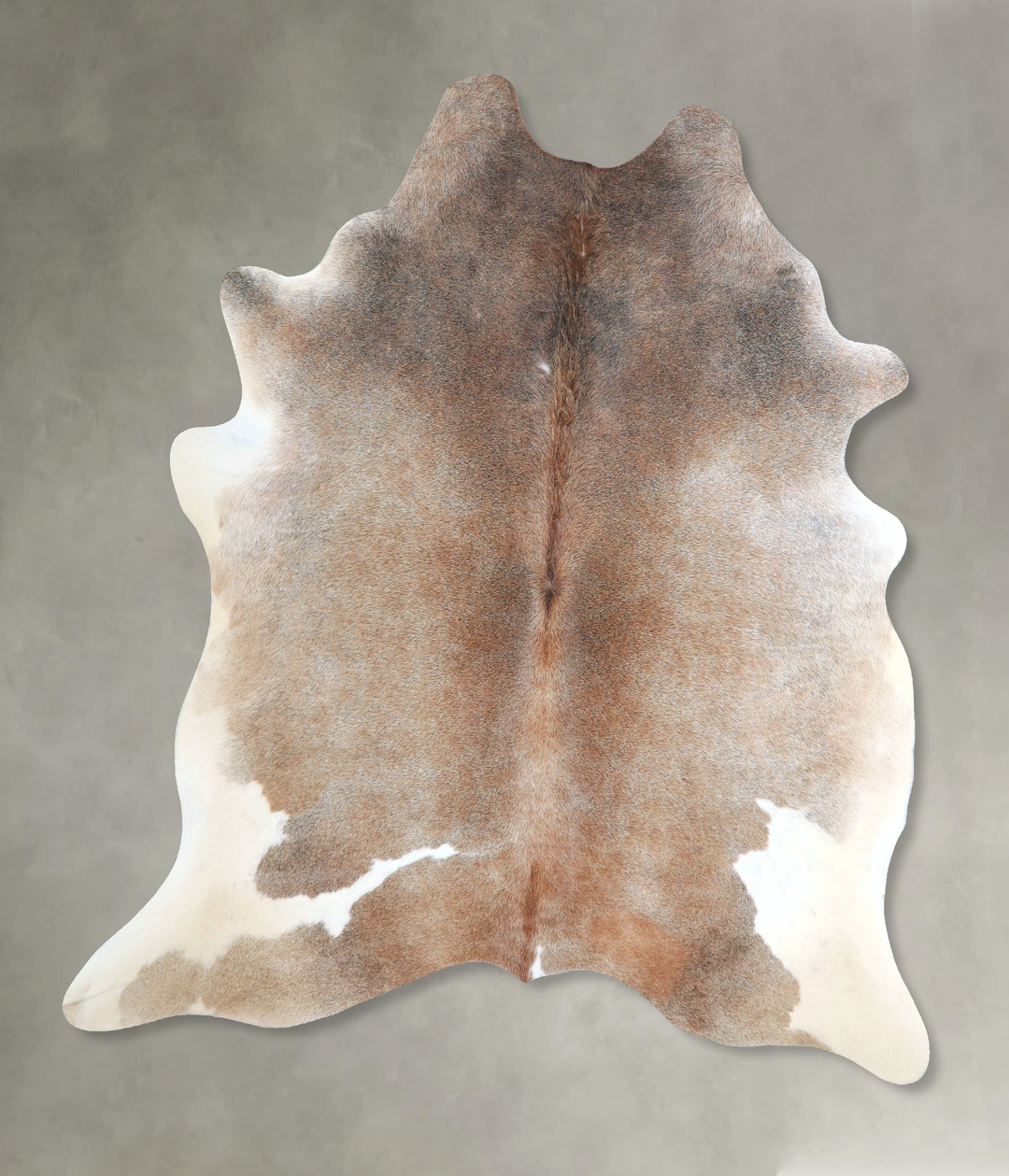 Grey with Beige X-Large Brazilian Cowhide Rug 6'8"H x 6'1"W #A48275 by