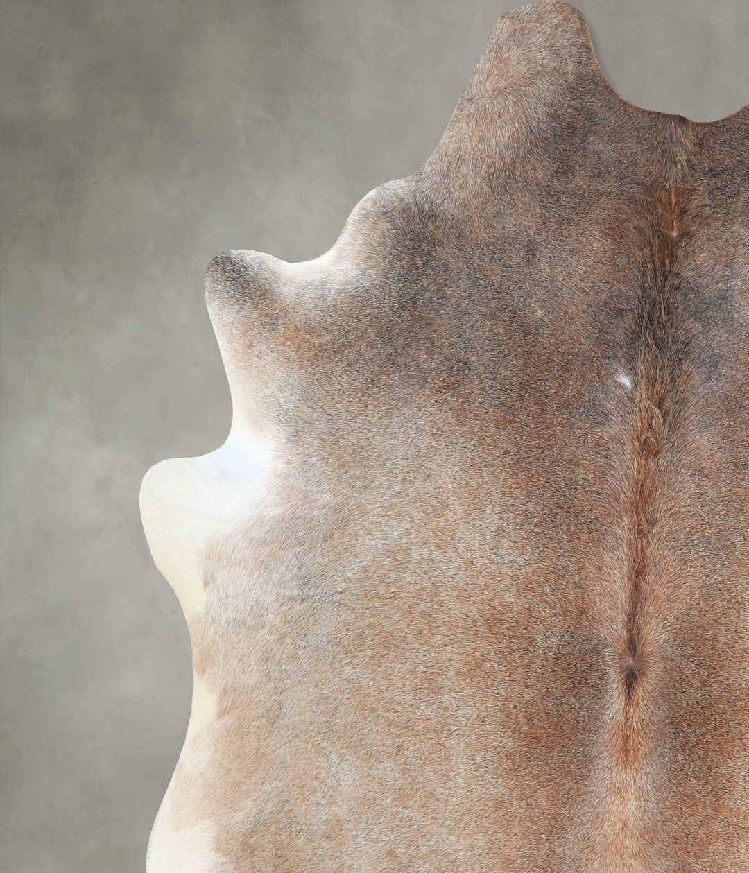 Grey with Beige X-Large Brazilian Cowhide Rug 6'8"H x 6'1"W #A48275 by