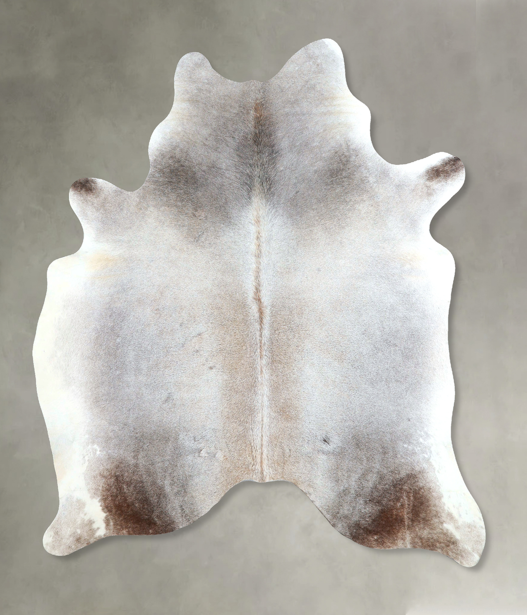 Grey with Beige Large Brazilian Cowhide Rug 6'10"H x 5'7"W #A48276 by 