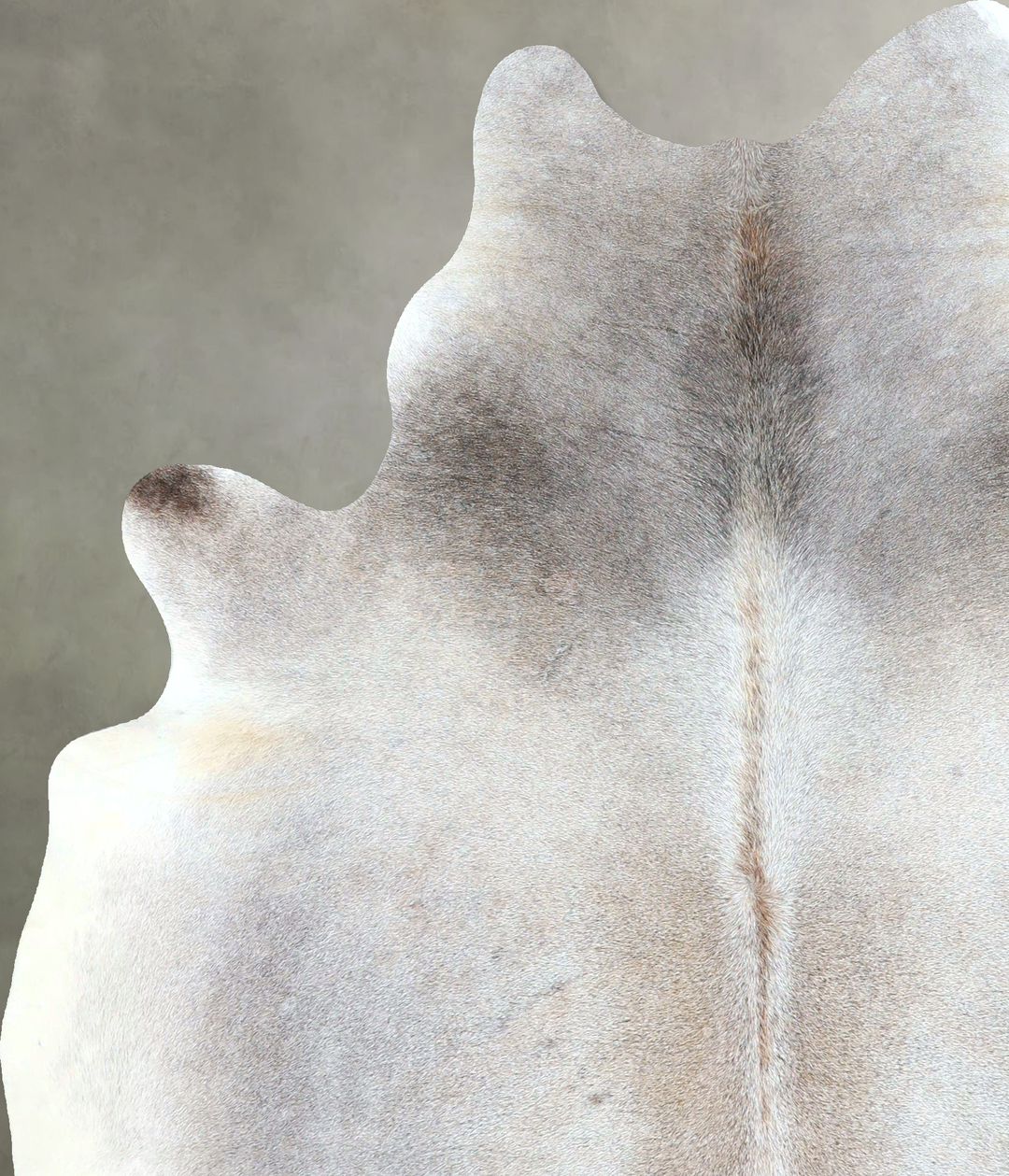 Grey with Beige Large Brazilian Cowhide Rug 6'10"H x 5'7"W #A48276 by 