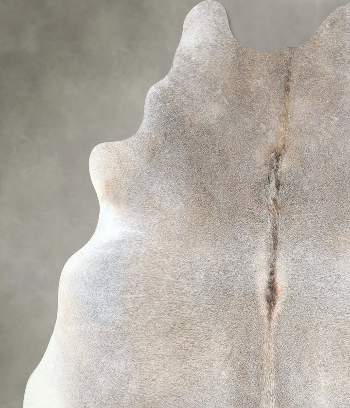 Grey with Beige Large Brazilian Cowhide Rug 6'7"H x 5'9"W #A48278 by Hudson Hides