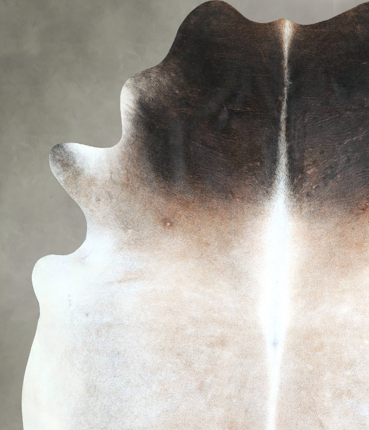 Grey with Beige XX-Large Brazilian Cowhide Rug 8'3"H x 6'11"W #A48283 by Hudson Hides