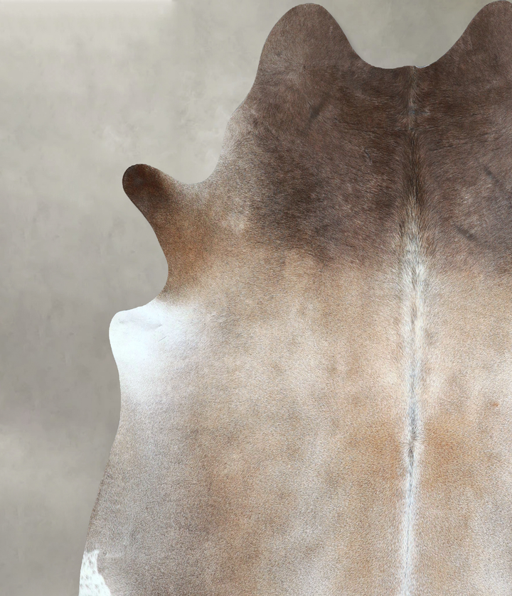 Grey with Beige XX-Large Brazilian Cowhide Rug 7'11"H x 7'6"W #A48284 by Hudson Hides